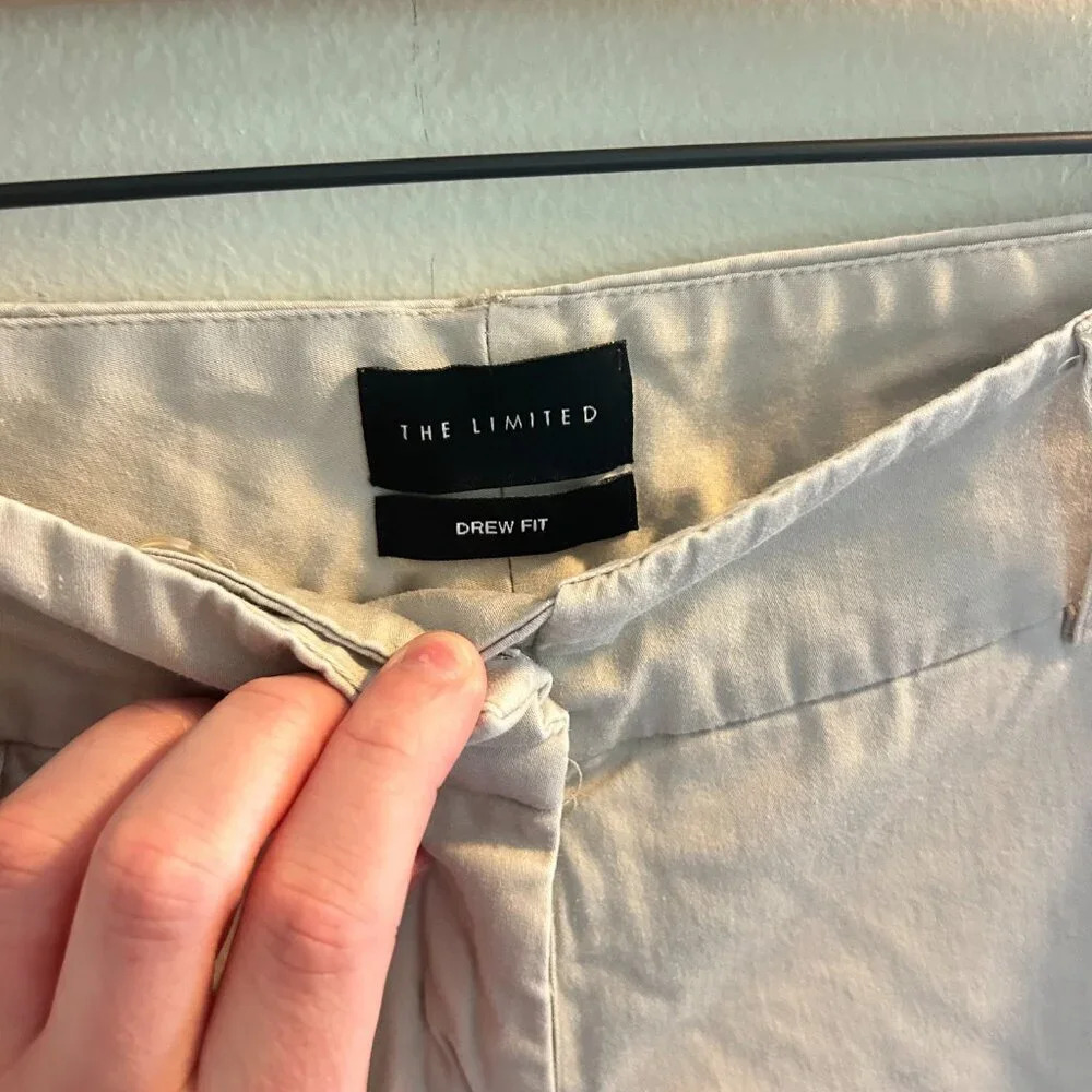 The Limited Drew Fit Khaki Capri Pants Size 10 Cropped Chinos Cotton Spring - Picture 4 of 9